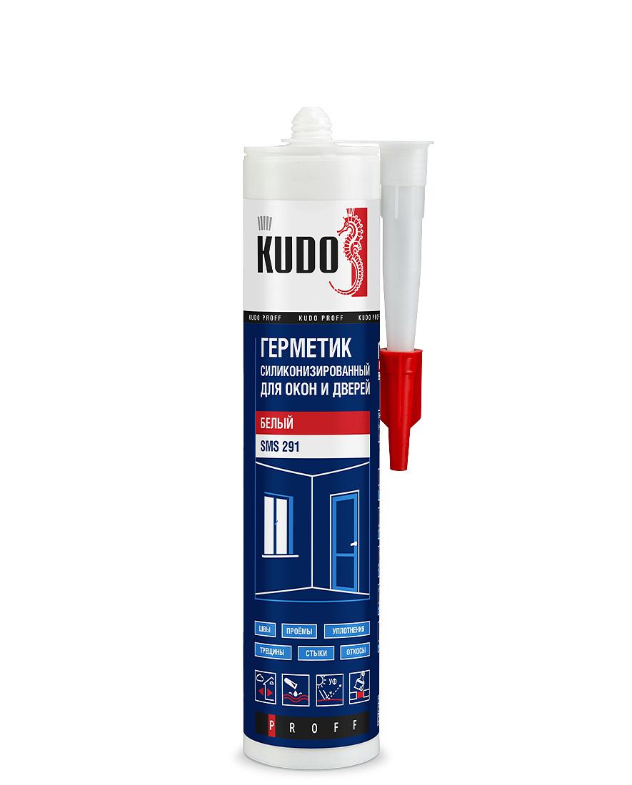 Герметик силиконизированный KUDO PROFF для окон и дверей белый 280 мл SMS-291